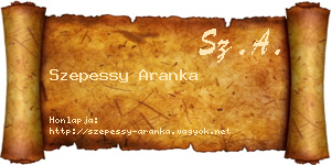 Szepessy Aranka névjegykártya