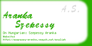 aranka szepessy business card